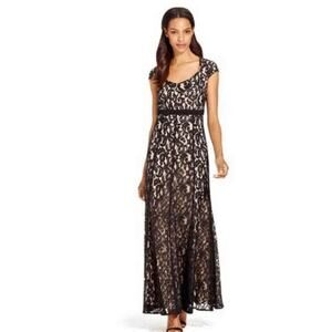 MSK Cap Sleeve Long Lace Dress